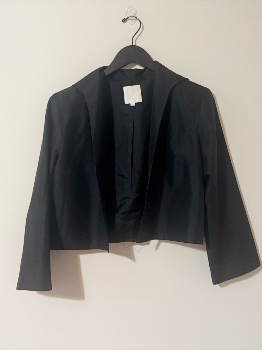 Lynn Lugo Women's Black Open-Front Cropped Blazer